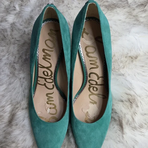 Sam Edelman Women's Kerry Green Suede Pumps "Hazel" - Picture 2 of 8